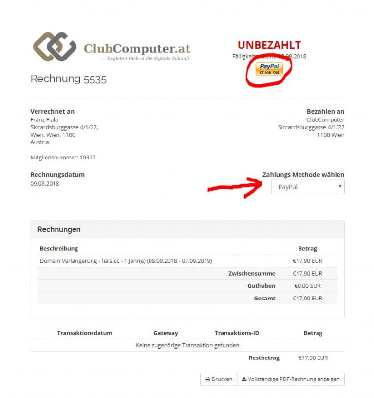 Rechnungen bezahlen