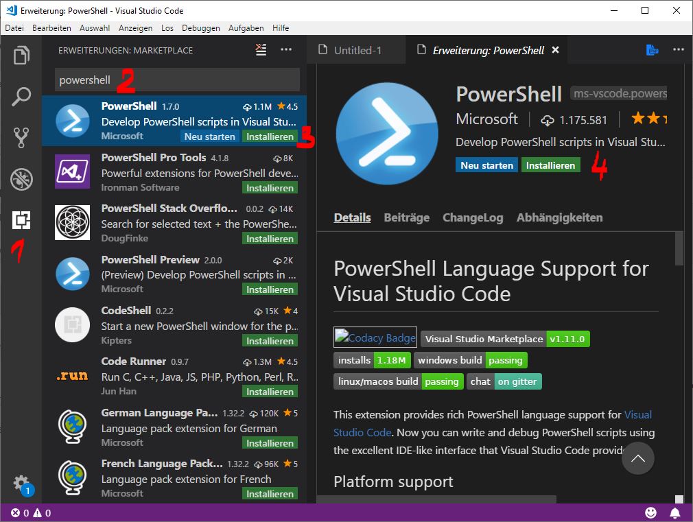 PowerShell mit Visual Studio