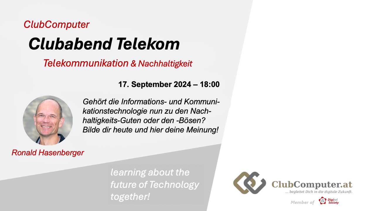 Clubabend: Telekom -- VERSCHOBEN