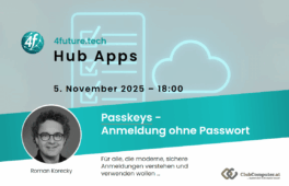 Hub Apps: Anmeldung ohne Passwort - Passkeys